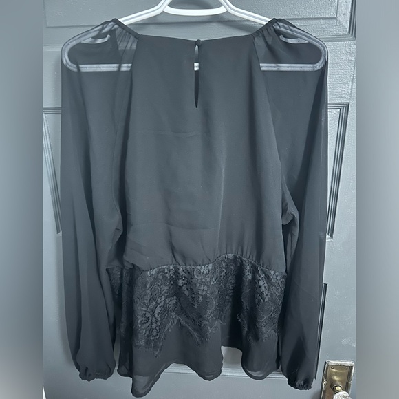 Cleo lace wrap top with sheer sleeves - Picture 3 of 5